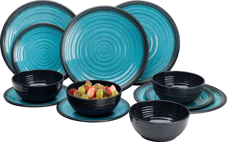 Flamefield Granite Aqua 12 Pc Dinner Set