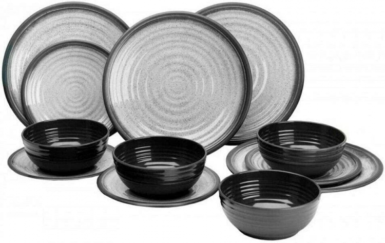 Flamefield Grey Aqua 12 Pc Dinner Set